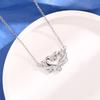 Double Swan Dancing Heart Necklace Light Luxury Diamond Versatile Animal Pendant Collarbone Neck Chain For Girlfriend Gift