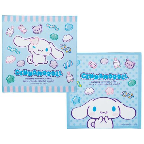 Skater Lunch Cloths for Children, Set of 2, Sanrio Cinnamoroll and Mashu Gummy Designs, KB4WN-A