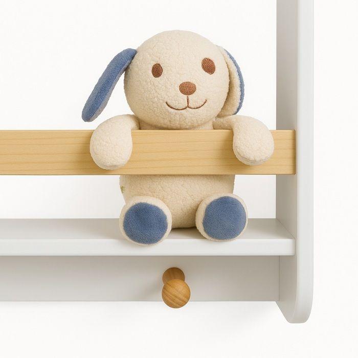 Étagère murale enfant GINGER HOME blanche avec crochets et étagères – rangement livres, jouets et vêtements