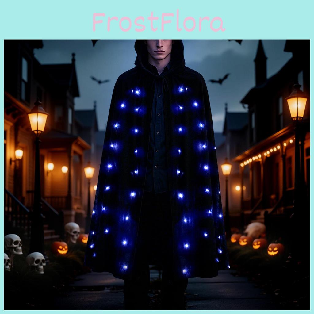 Cosplay Cloak Adult Light Up Features Fleece Fabric Halloween Ghost Dress Demon
