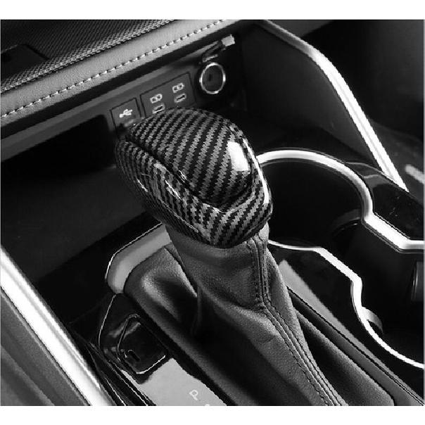 Carbon fiber Gear Shift Knob Cover Trim 2pcs For Toyota Grand Highlander 2024