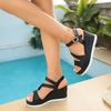 New Style Wide-fit Platform Sandals with One-piece Buckle Strap, Chunky Heel, Women's Shoes