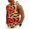 Men's Halloween Costume Hooded Vest, Sleeveless Drawstring Print Pullover for Party and Daily Wear