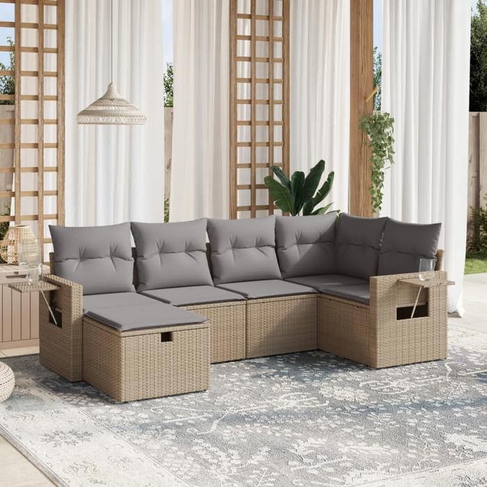 VidaXL Garden Lounge Set with Cushions 6 Pcs, Patio Sofas, Patio Furniture Set, Outdoor Furniture, Mix 3263795