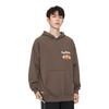 Li Ning Badfive Letter Hooded Pullover Fleece Sweatshirt Unisex Sweatshirt Charcoal-Brown AWDT879-5