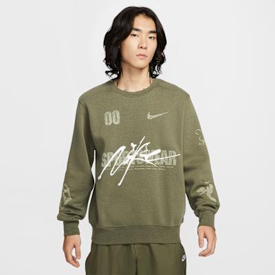 Nike Sweatshirts Men s Olive Crew Neck Moderate XS