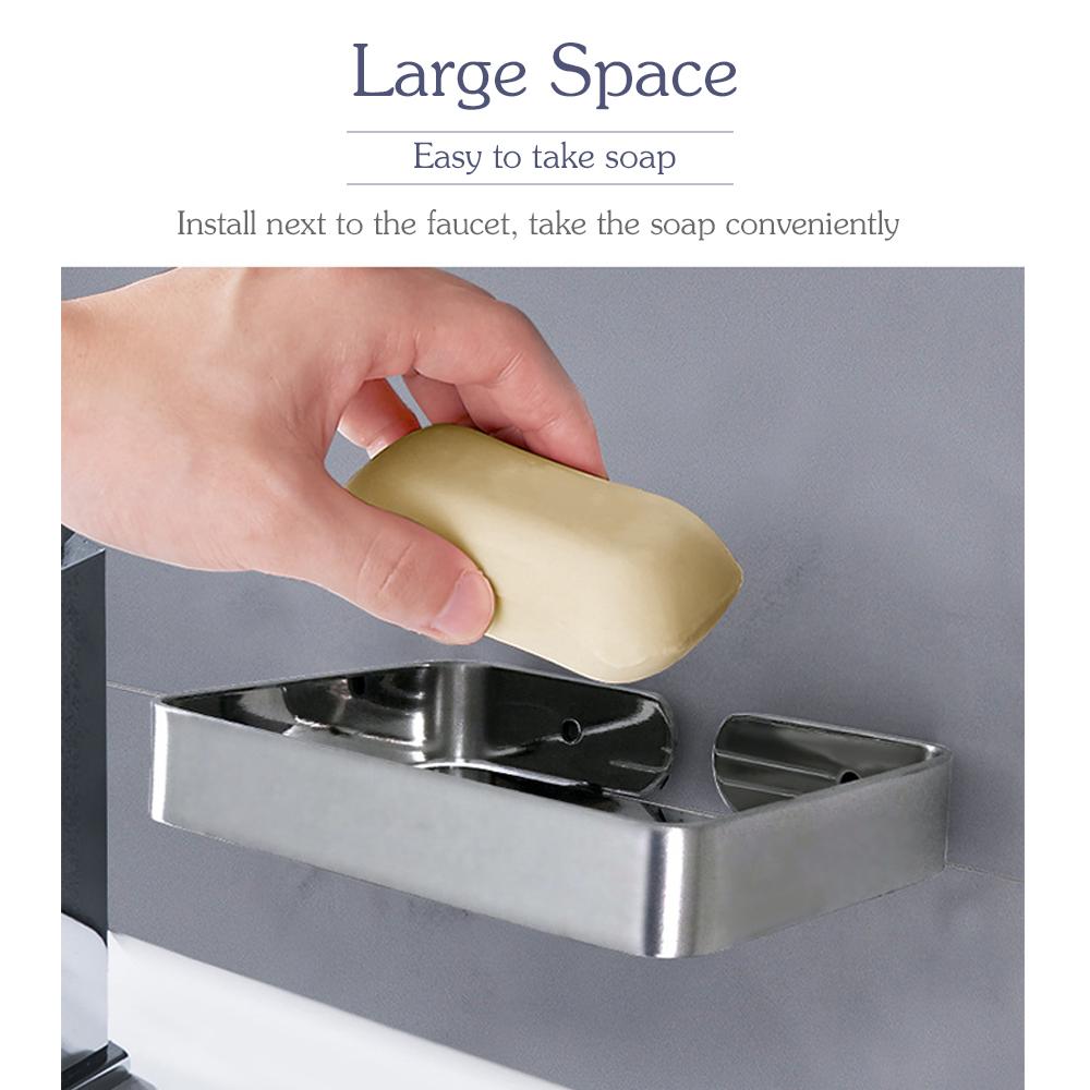 Stainless Steel Soap Dish Drain Soap Holder for Shower Soap Rack for Bathroom Kitchen Bath Tub