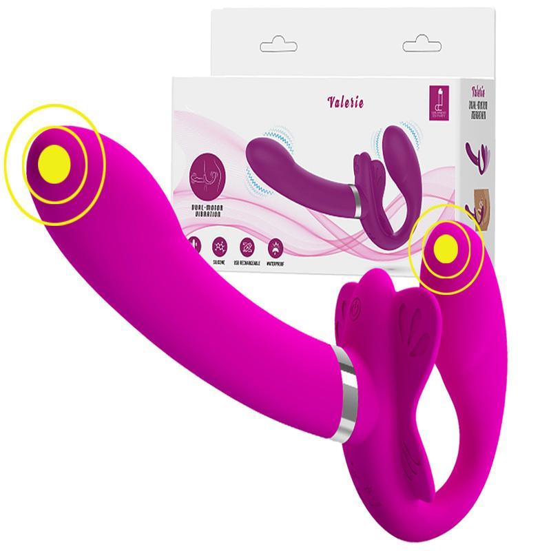 PrettyLove Strapless Strap-on Dildos Vibrators For Women 12 Speed Vibrating Double Penetration Strapon Vibrator Lesbian Sex Toys