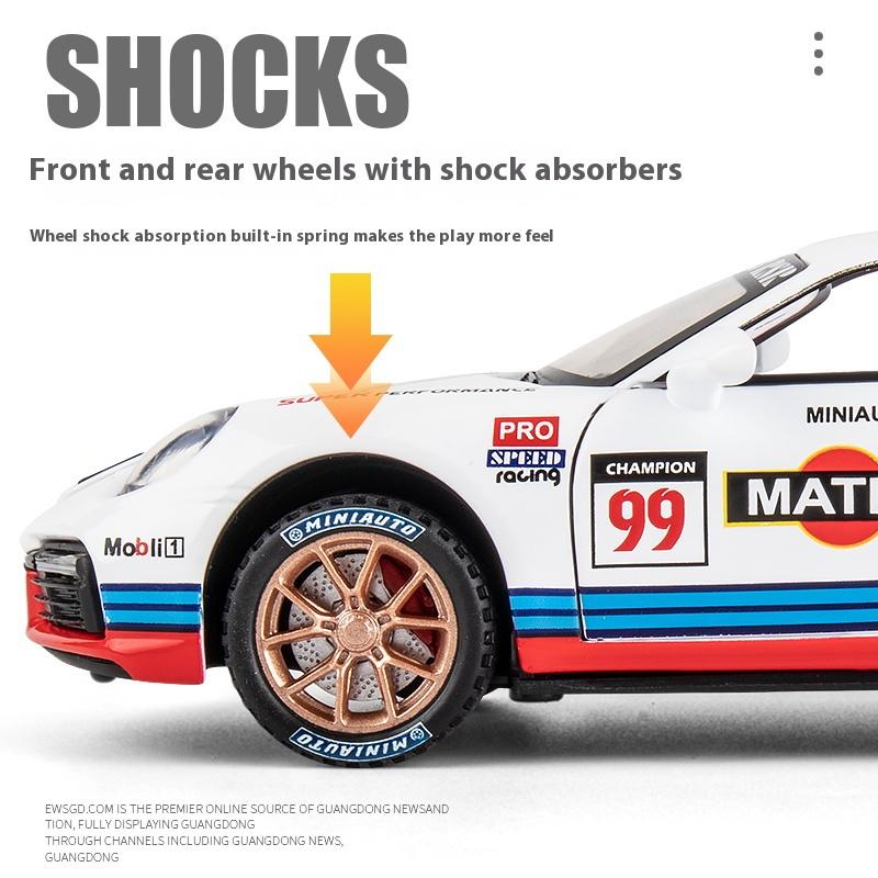 1/32 Scale Simulation Porsche 911 GT3 RSR Alloy Racing Model Ornaments Children's Holiday Gift, Open Door Sports Car Model Boy Toys