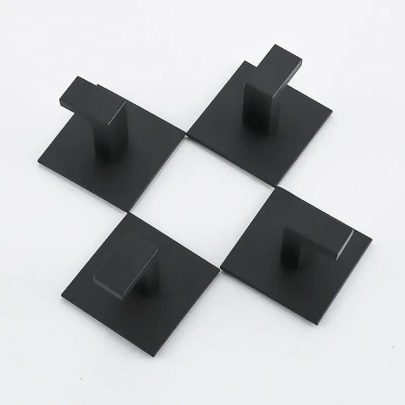 1Pcs Black Self-Adhesive Wall Hooks For Hanging Keys Clothes Hanger Door Robe Hook Coat Rack Towel Holder Bathroom Accessories
