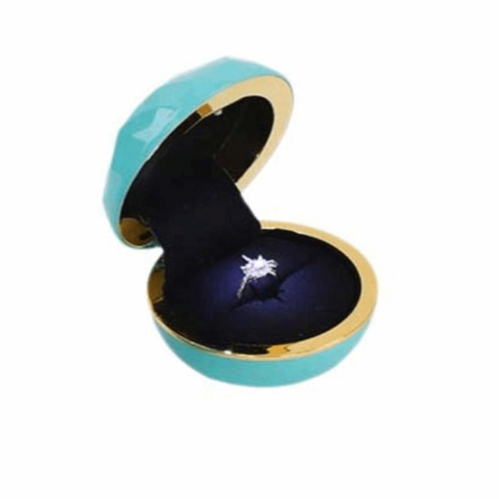 Luxury LED Ring Display Box Storage Couple Rings Holder Portable Necklace Ring Case  for Wedding