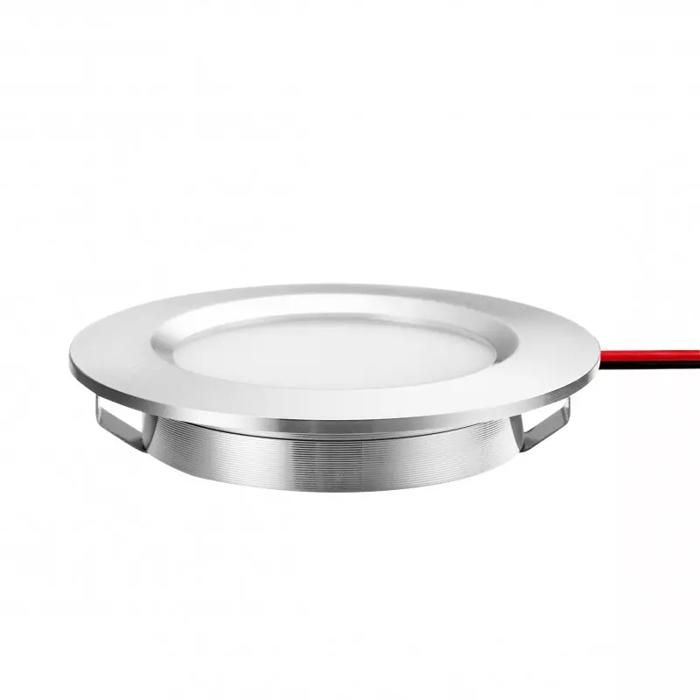 Spot LED Encastrable Compact 55mm Aluminium Brossé 3W DC12V Équivalent 25W - Blanc Du Jour 6000K - Conditionnement: 1 Unité LCL-5577