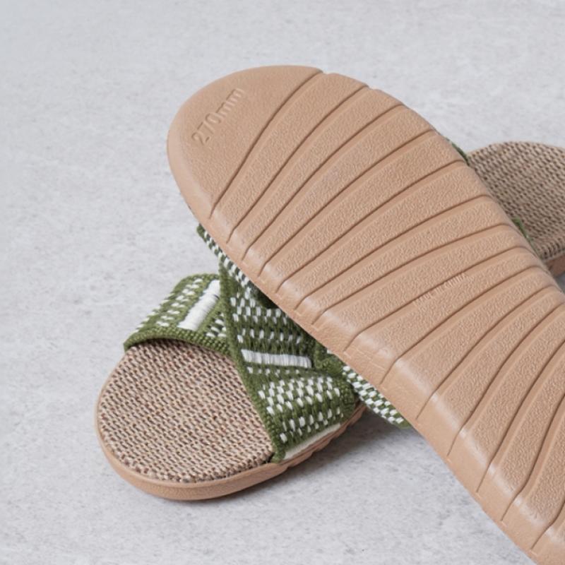 Daiso Rural Vacation Linen Slippers 260 To 280 Mm