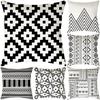 Geometric Abstract Cushion Pillow Cover Living Room Decor Sofa Short Plush Linen Cushion Pillow Cover