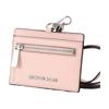 Michael Kors MK Jet Set Travel Silver Logo Detachable Strap Saffiano Leather Card Holder Women Accessories Blush-Pink 35S3STVD3L-POWDERBLUSH