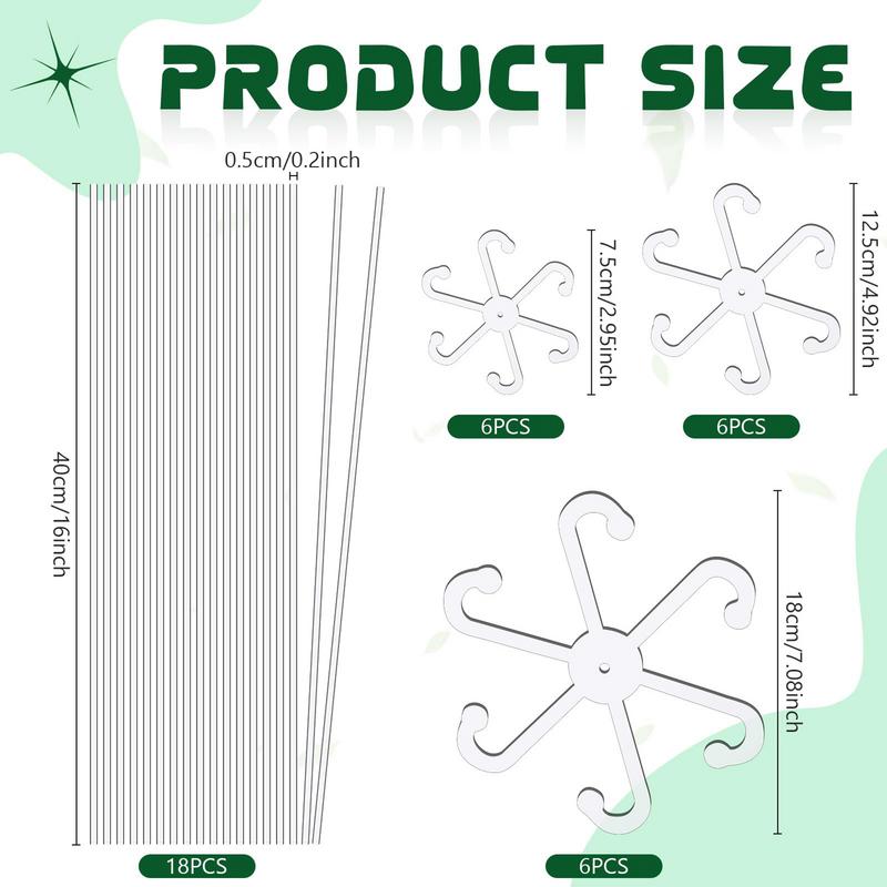Plant Support Stake Transparent Potted Plants Support Stick With Hook Clips Indoor Outdoor Plant Supporting Stakes For Patio