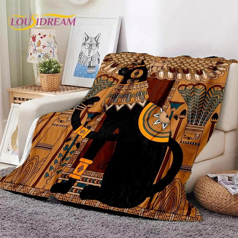 Pharaoh Hieroglyphic Egyptian Mythology Soft Flannel Blanket for Beds Bedroom Sofa Picnic,Throw Blanket for Outdoor Leisure Gift