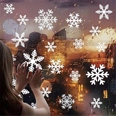 27pcs/set Christmas Window Decoration PVC White Snowflake Christmas Stickers Wall Kids Room Decor