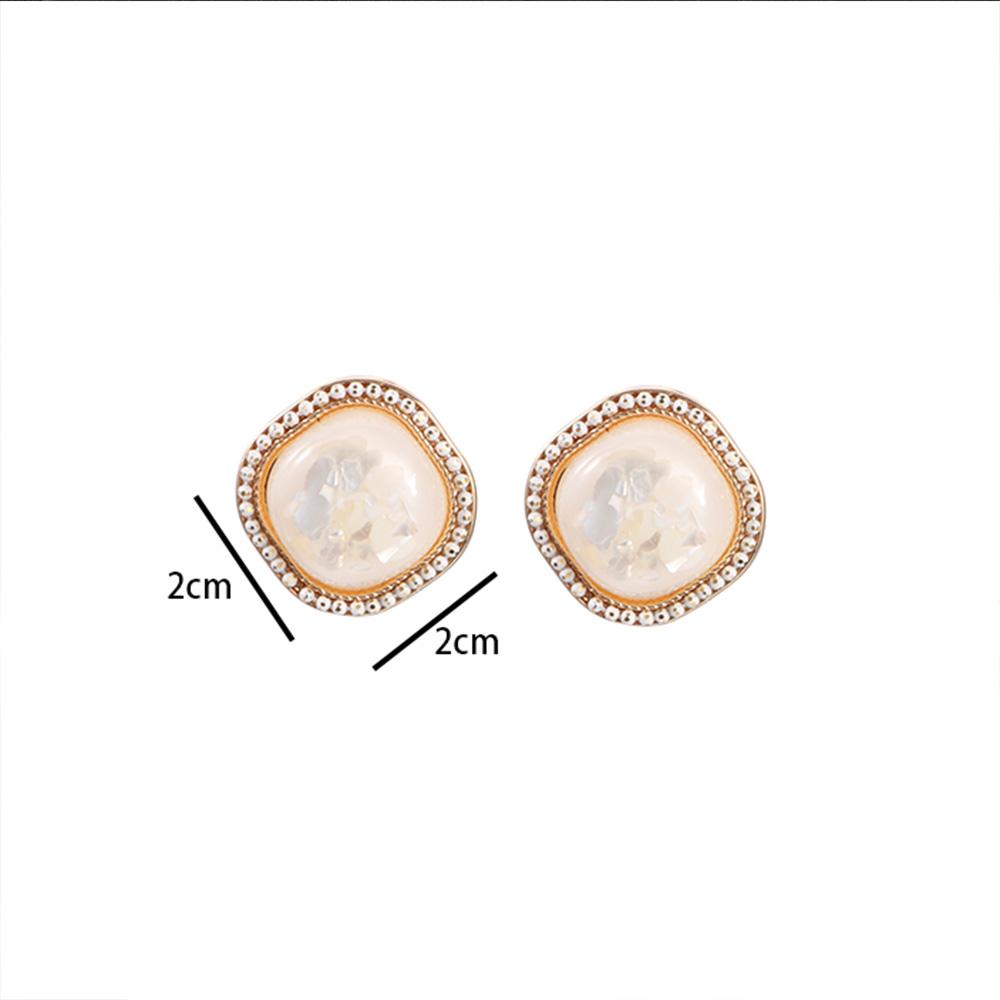 Fashion Korean Jewelry Bling Vintage New Square Shell Geometric Stud Earrings