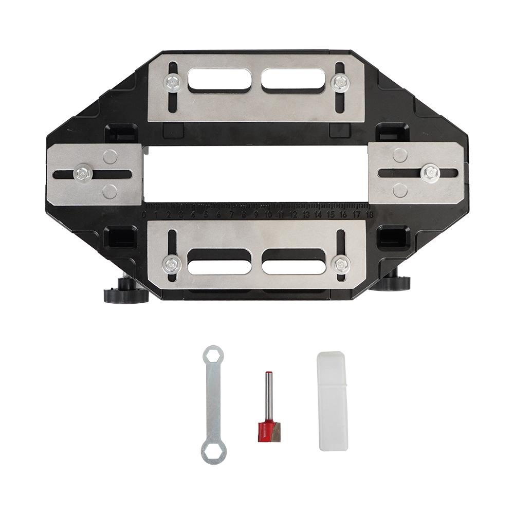 

Приспособление для дверных петель Инструмент для деревообработки Локатор для прорезки пазов Направляющая для отверстий в деревянных дверных петлях Приспособление для установки дверного замка чёрный