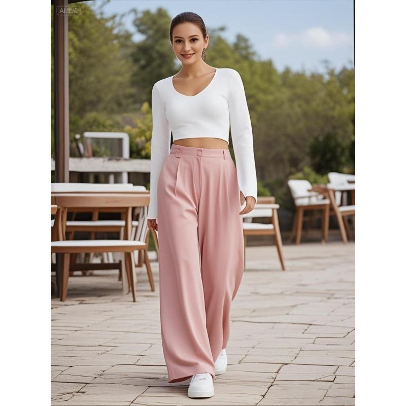 IHUASU Damenmode, lässig, einfarbig, bedruckt, Hosen und Caprihosen