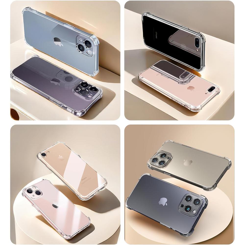 Airbags Stoßfestes Case für Iphone 16E 16 E 15 Pro Max 14 Plus 13 Mini 12 11 X Xs Xr Se 2022 2020 7 8 6 6S 16Pro Kristallklare Handyhülle Zubehör