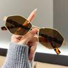 Trendy European American Style Polygonal Metal Sunglasses for Square Round Face Fashion Brand Glasses