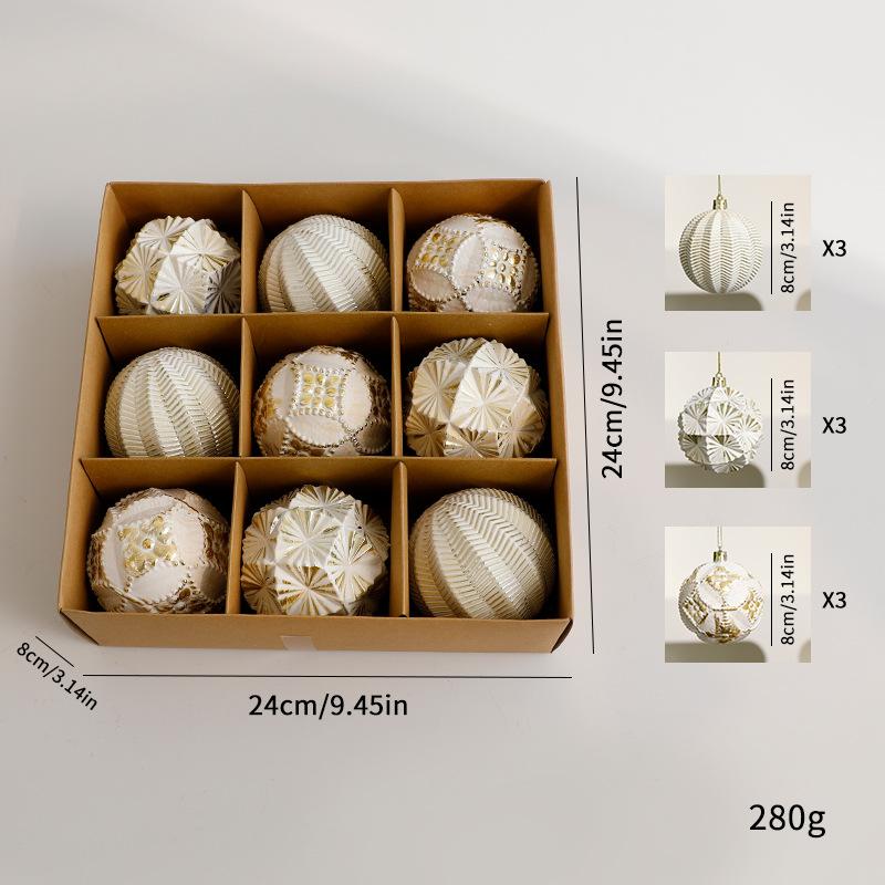 8cm Stoffbezogene Weihnachtskugeln Baumschmuck für Feiertagsdeko Heimparty Geschenk Dekorationen