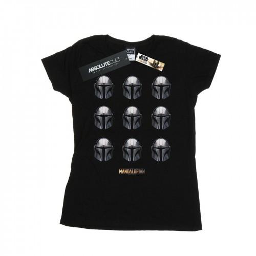 STAR WARS Womens/Ladies The Mandalorian Helmet Pattern Cotton T-Shirt
