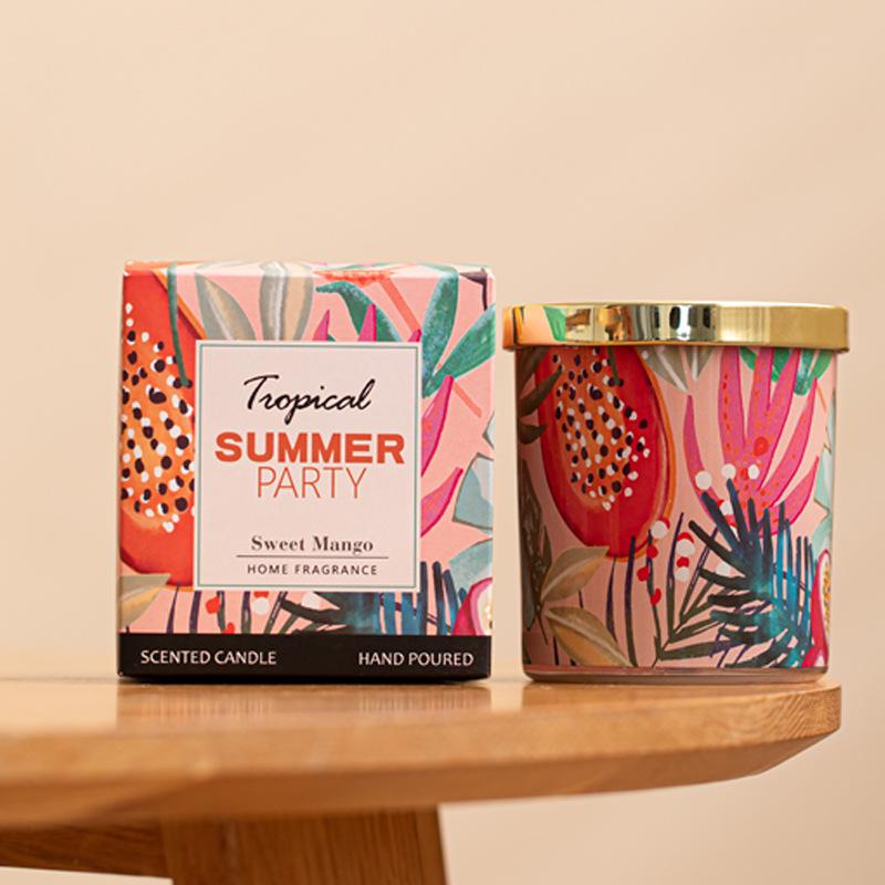 Pineapple Mango Scented Soy Candle - Smokeless Aromatherapy Gift