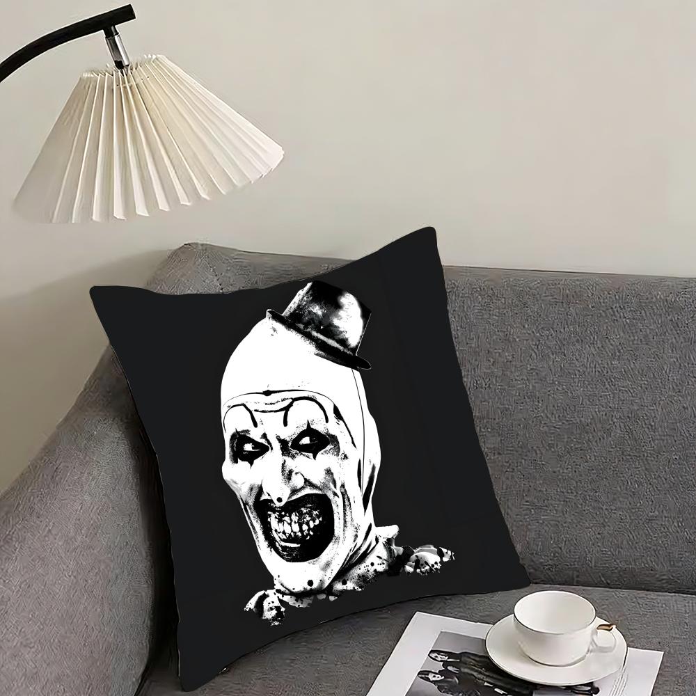 Classic Movie Terrifier Cushion Cover Pillowcase Ultra Soft Skin Friendly Fabric Cloud Like Comfort & Concealed Zipper