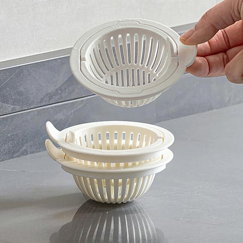 Sink Drain Strainer with Handle Automatic Dumping Sink Strainer Basket Food Waste Collector Filter Kitchen Sink Accessories