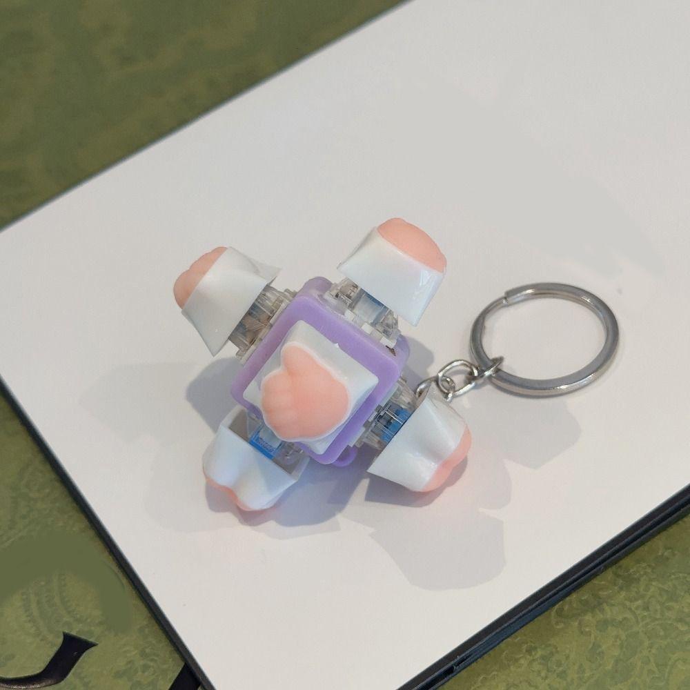 Decompression Keyboard Key Fidget Keychain DIY Keycaps Keyboard Key Toy Clicker Toy  Stress Relief