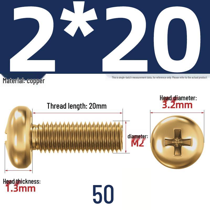 Pure Brass Pan Head Phillips Machine Screws