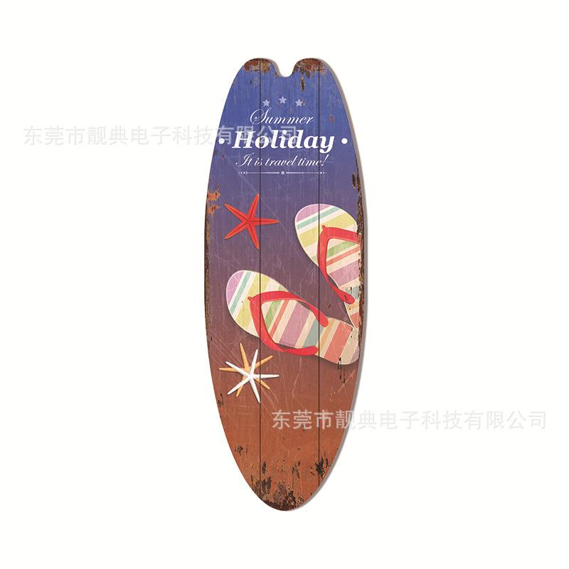 Summer Beach Ocean Themed Casual Decor Surfboard Wooden Bar Home Walls Vintage Decorated Wooden Boards