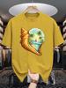 Unisex White Tee Conch Tropical Beach Ocean Scenery Art Graphic Print Crew Neck Short Sleeve Summer Casual Male Cotton Street Top
