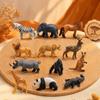12 Stück/Set Tiger Wildtier Spielzeugmodell Simulierte Löwen Zoo Tier Modell Spielzeug Weihnachtsgeschenk