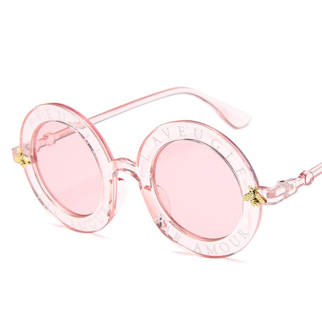 European and American Trends New Sunglasses Ladies Round Frame Burt's Bees Sunglasses Fashion Letters Online Celebrity Glasses.