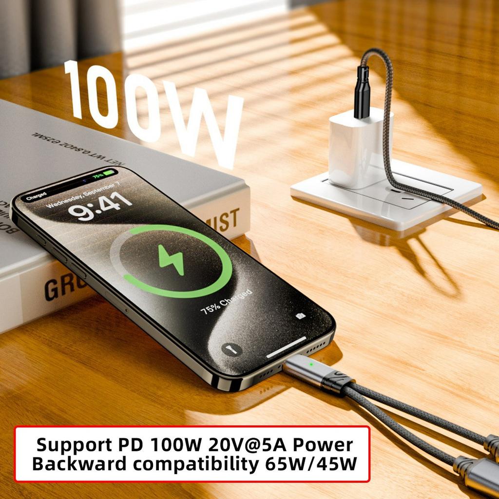 UC-030-TC002 USB-C to 3.5mm Audio Adapter + 100W PD Charging Cable for Laptops/Tablets/Phones