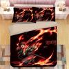 Demon Slayer Bedding Sets Cartoon Comforter Bed Linen Boys Kids Single Double Size Soft Bedclothes Home Decor Anime Duvet Covers