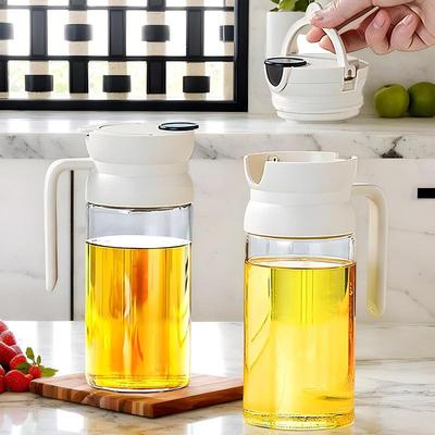 Olivenölflasche mit automatischem Verschluss Glas-Ölkanne Auslaufsicherer Essigbehälter Ölspender für Zuhause Restaurant Theke