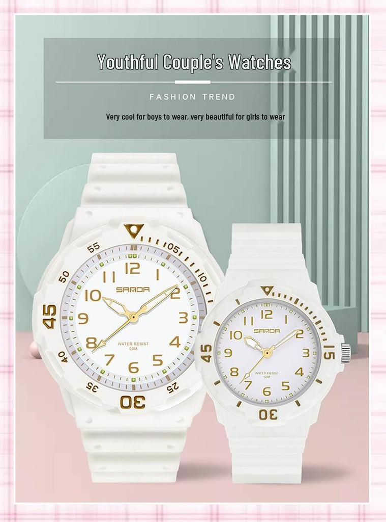 Sanda Fashion Couple Watches: Fresh, Versatile, Waterproof, Night Vision Luminous Style for Men & Women