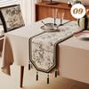 Chinese Traditional Table Runner Cotton And Linen Tea Table Mat Tassel Lace Table Cover Home Decor TV Cabinet Table Runners