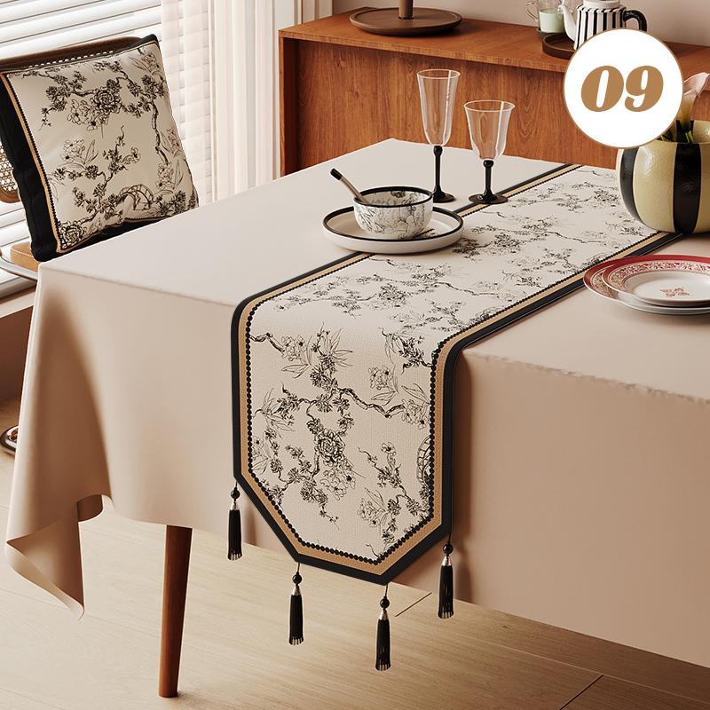 Chinese Traditional Table Runner Cotton And Linen Tea Table Mat Tassel Lace Table Cover Home Decor TV Cabinet Table Runners