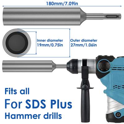 SDS Plus Ground Rod Driver for Rotary Hammer Drill Tools 19/21/25/35mm Hardened Steel  Earth Stake Hammer Drill Grounding Rod