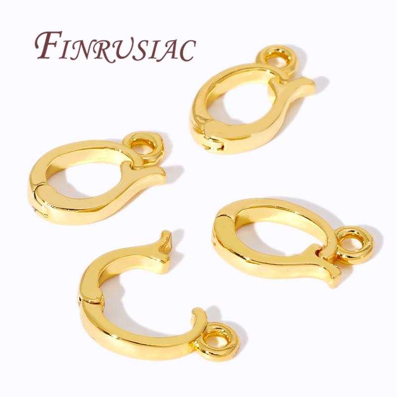Brass Charm Enhancer Clasp 18K Gold Plated Pendant Bail Clasps Connector For Pearl Bracelet/Necklace Jewelry Making Accessories