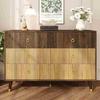 Buffet Moderne, Commode de Rangement avec 6 Tiroirs pour Salon et Salle à Manger, Design Bois Bicolore, 120 x 40 x 81 cm