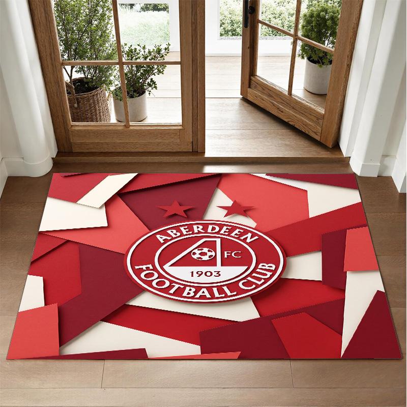 Aberdeen FC Design Crystal Velvet Rug Soft Decorative Mat for Bedroom Entrance