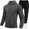 2025 Men's Trendy Hooded Pullover Set: Thick Loose Fit for Autumn/Winter Running