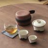 Wood Ash River Ceramic Travel Tea Set: 2-Cup Gongfu Set for Camping - Ideal Gift for Elders